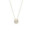 7.0mm Cushion-Shaped Cabochon Opal and 0.115 CT. T.W. Diamond Frame Pendant in 10K Gold