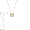 Thumbnail Image 2 of 7.0mm Cushion-Cut Cabochon Opal and 0.115 CT. T.W. Diamond Frame Pendant in 10K Gold