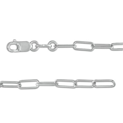 Heart-Shaped Garnet and White Lab-Created Sapphire "mom" Paper Clip Necklace in Sterling Silver