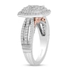 Thumbnail Image 1 of Enchanted Disney Belle 0.95 CT. T.W. Emerald Multi-Diamond Ornate Engagement Ring in 14K White Gold