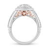 Thumbnail Image 2 of Enchanted Disney Belle 0.95 CT. T.W. Emerald Multi-Diamond Ornate Engagement Ring in 14K White Gold