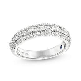 Vera Wang Love Collection 0.58 CT. T.W. Diamond Edge Vintage-Style Wedding Band in 14K White Gold