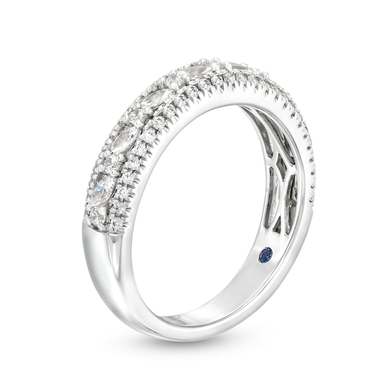 Main Image 3 of Vera Wang Love Collection 0.58 CT. T.W. Diamond Edge Vintage-Style Wedding Band in 14K White Gold