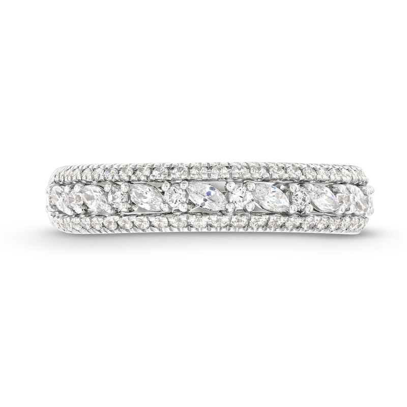 Vera Wang Love Collection 0.58 CT. T.W. Diamond Edge Vintage-Style Wedding Band in 14K White Gold