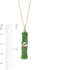 Thumbnail Image 4 of Jade and 0.085 CT. T.W. Diamond Bamboo Pendant in 14K Gold