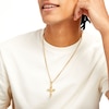 Thumbnail Image 2 of Men's Nugget Cross Pendant in Stainless Steel with Yellow Ion-Plate - 24"