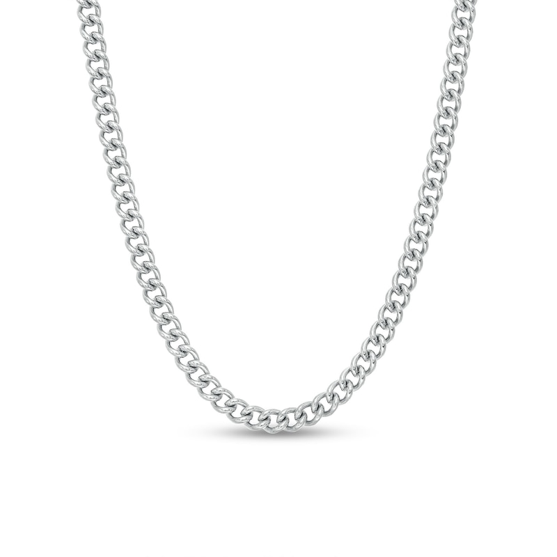 Men's 3.5mm Curb Chain Necklace in Solid Stainless Steel  - 24"|Peoples Jewellers