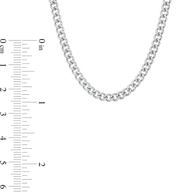 Men's 3.5mm Curb Chain Necklace in Solid Stainless Steel  - 24"|Peoples Jewellers