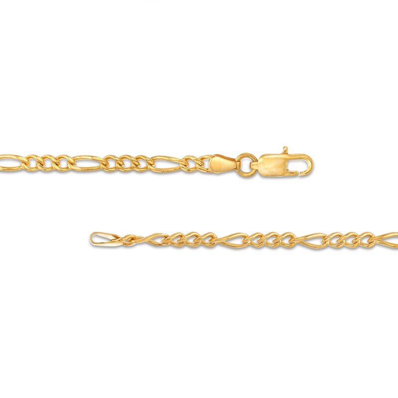 Main Image 3 of Men's 3.5mm Figaro Chain Necklace in Solid Stainless Steel  with Yellow Ion-Plate - 24"