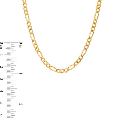 Men's 3.5mm Figaro Chain Necklace in Solid Stainless Steel  with Yellow Ion-Plate - 24"