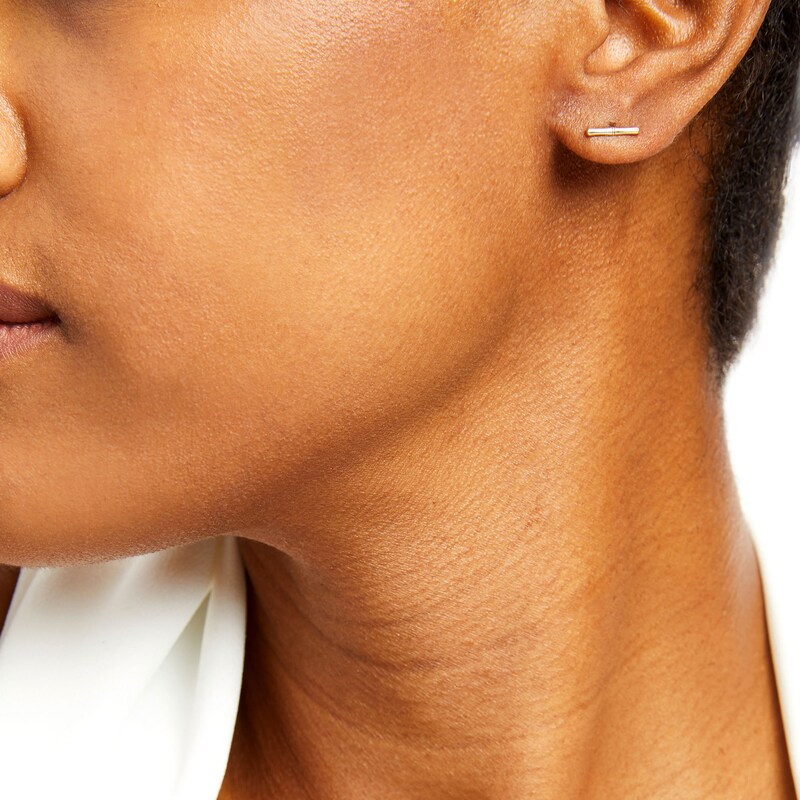 Main Image 2 of Bamboo Stick Stud Earrings in 10K Gold