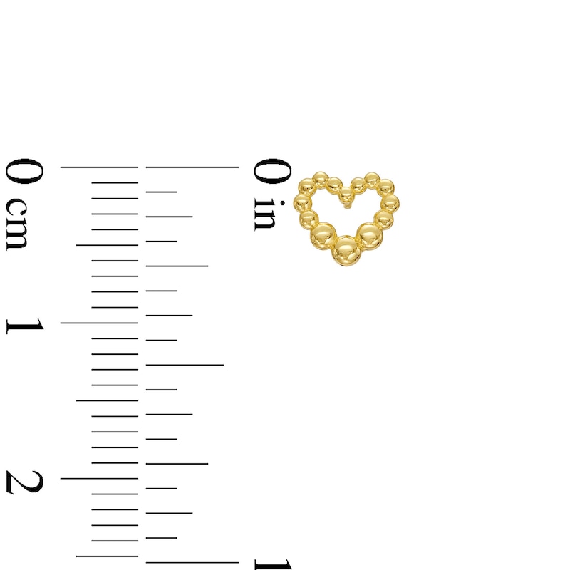 Main Image 3 of Polished Bubble Heart Stud Earrings in 10K Gold