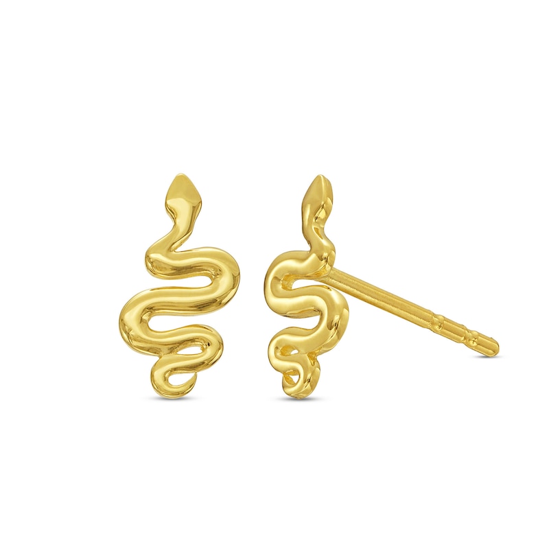 Polished Snake Stud Earrings in 10K Gold|Peoples Jewellers