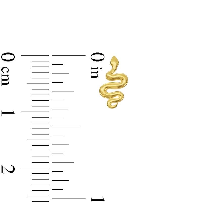Main Image 3 of Polished Snake Stud Earrings in 10K Gold