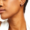 Cubic Zirconia Rectangular Huggie Hoop Earrings in 10K Gold