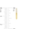 Cubic Zirconia Rectangular Huggie Hoop Earrings in 10K Gold
