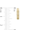 Thumbnail Image 3 of Quad Cubic Zirconia Huggie Hoop Earrings in 10K Gold