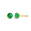 Child's 4.0mm Simulated Emerald Solitaire Stud Earrings in 14K Gold