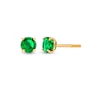 Thumbnail Image 0 of Child's 4.0mm Simulated Emerald Solitaire Stud Earrings in 14K Gold