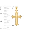 Gothic-Style Cross Charm in Hollow 14K Gold