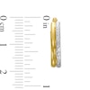 Thumbnail Image 3 of Diamond-Cut and Polished Double Row Hoop Earrings in Hollow 14K Two-Tone Gold
