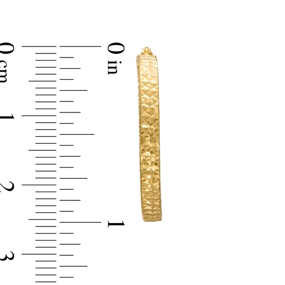 Diamond-Cut 25.0mm Inside-Out Hoop Earrings in Hollow 14K Two-Tone Gold