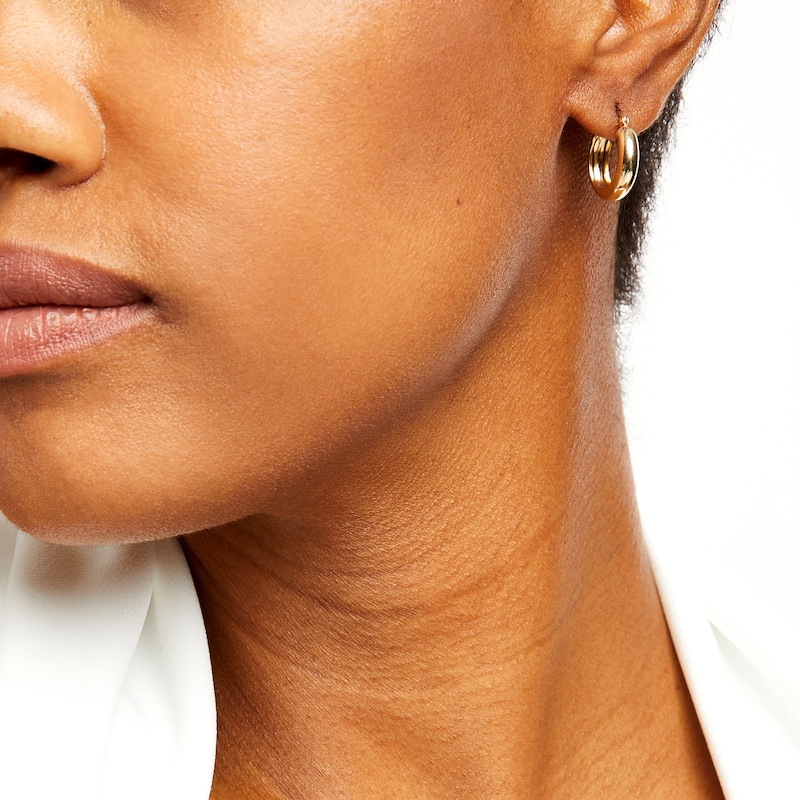 Main Image 2 of 16.0mm Tube Hoop Earrings in Hollow 14K Gold