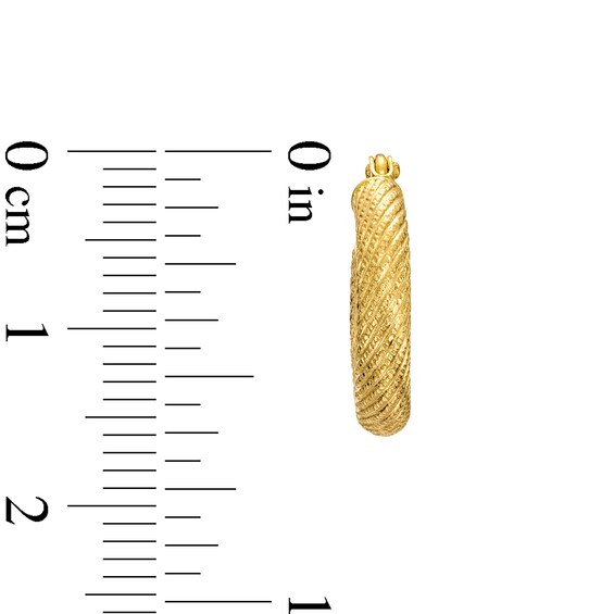 Textured 17.0mm Hoop Earrings in Hollow 14K Gold