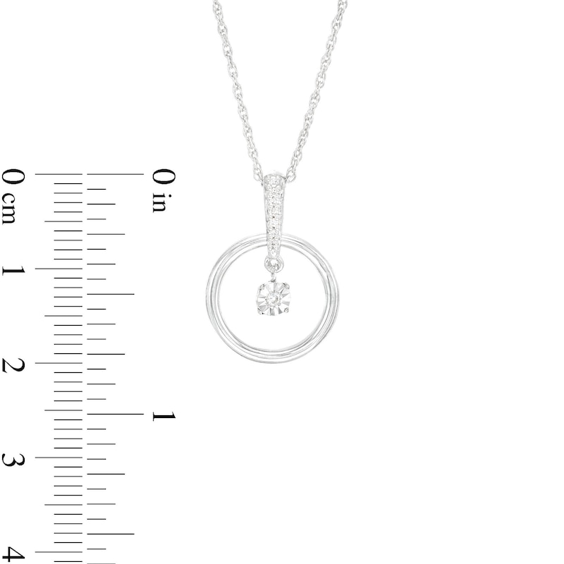 Main Image 3 of Unstoppable Love™ Diamond Accent Dangle Circle Pendant in Sterling Silver