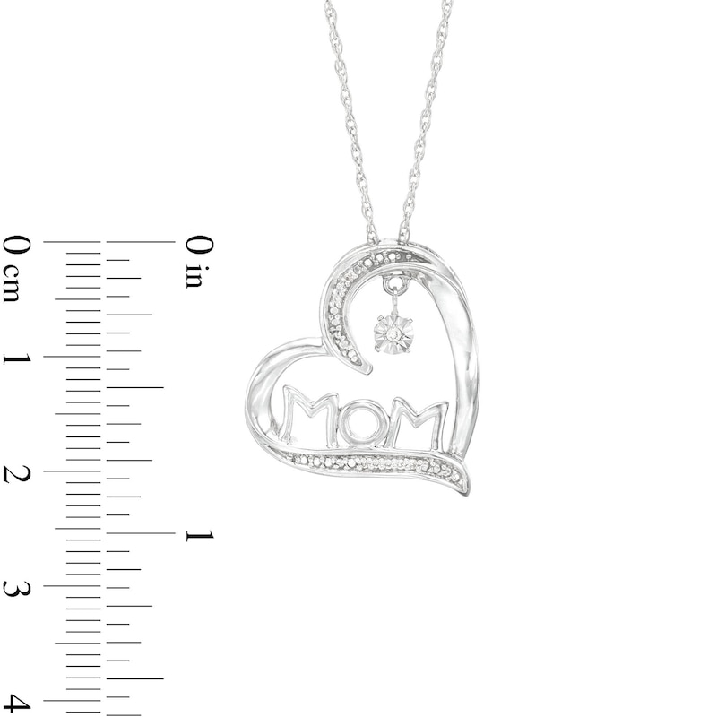 Main Image 3 of Unstoppable Love™ Diamond Accent Tilted Heart with "MOM" Pendant in Sterling Silver