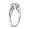 Thumbnail Image 3 of 0.25 CT. T.W. Diamond Floral Composite Split Shank Promise Ring in Sterling Silver