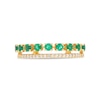 Thumbnail Image 4 of Lab-Created Emerald and White Lab-Created Sapphire Split Double Row Ring in 10K Gold