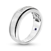 Thumbnail Image 2 of Men's Vera Wang Love Collection 0.23 CT. T.W. Baguette Diamond Deep Groove Wedding Band in 14K White Gold