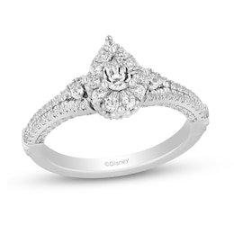 Collector's Edition Enchanted Disney 100th Anniversary 0.69 CT. T.W. Pear Diamond Engagement Ring in 14K White Gold