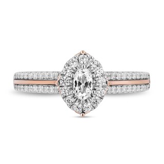 Collector's Edition Enchanted Disney 0.95 CT. T.W. Oval Diamond Engagement Ring in 14K Two-Tone Gold