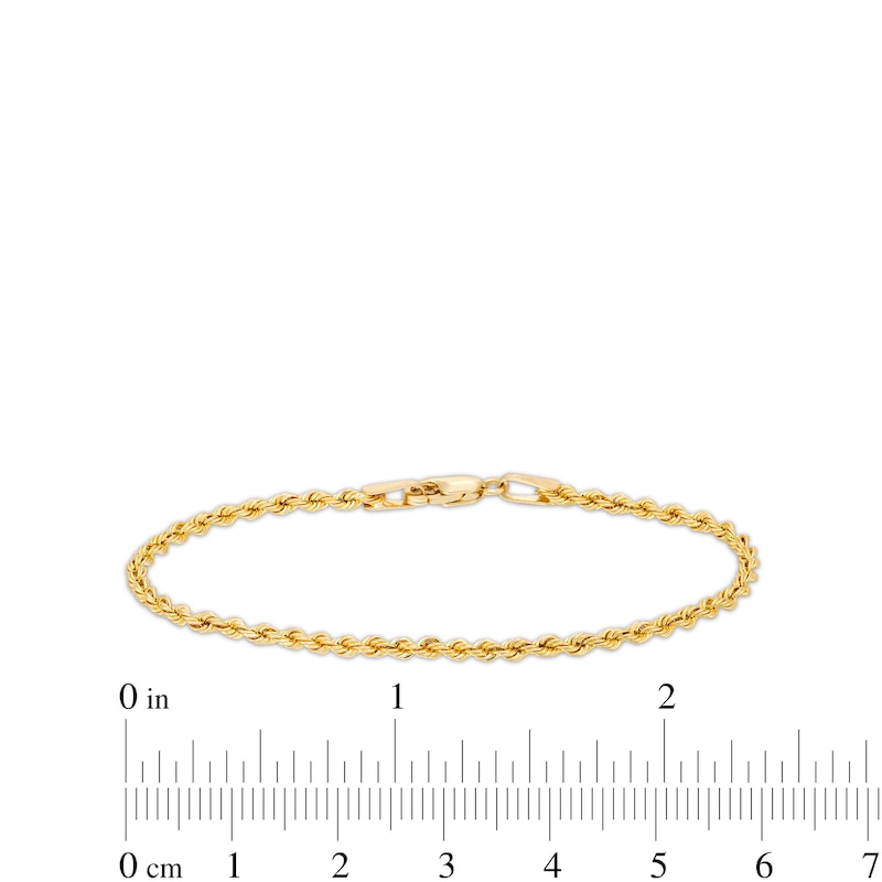 Main Image 3 of Child's 1.8mm Rope Chain Bracelet in Hollow 10K Gold - 6.0"