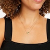 Thumbnail Image 1 of Sideways Emerald-Cut Peridot Double Chain Necklace in 10K Gold - 17"