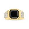 Thumbnail Image 3 of Men's 11.0mm Octagonal Onyx and 0.50 CT. T.W. Diamond Tiered Row Ring in 10K Gold