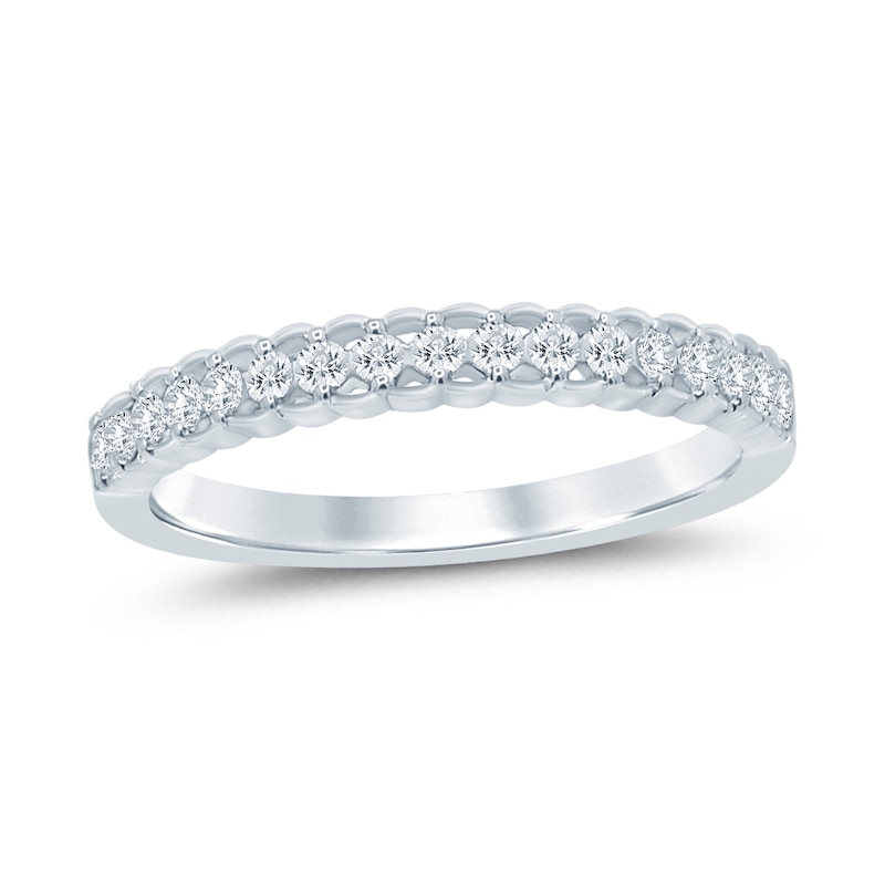 Main Image 1 of 0.23 CT. T.W. Diamond Lattice-Style Stackable Band in 10K White Gold