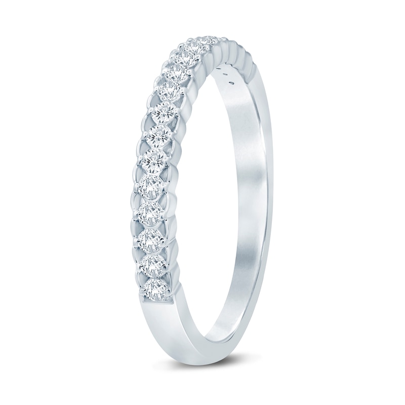 Main Image 2 of 0.23 CT. T.W. Diamond Lattice-Style Stackable Band in 10K White Gold