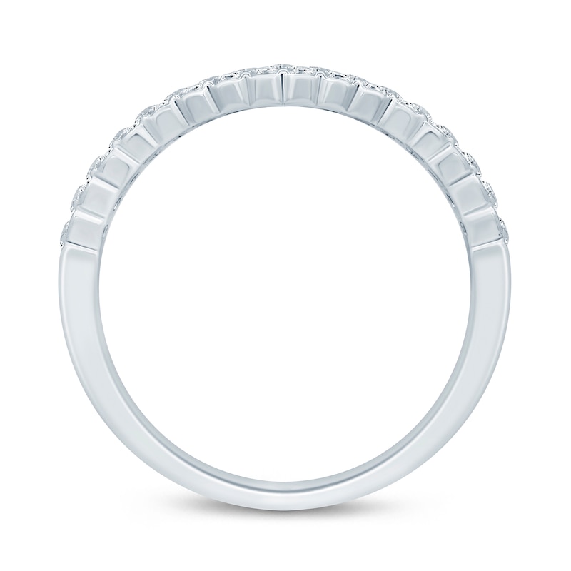 Main Image 3 of 0.23 CT. T.W. Diamond Lattice-Style Stackable Band in 10K White Gold