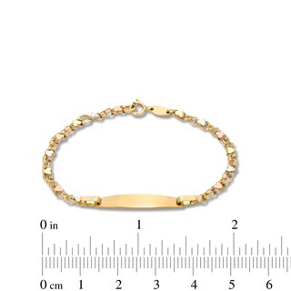 Child's Heart Stampato I.D. Bracelet in 10K Tri-Tone Gold - 6.0"
