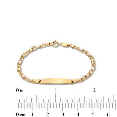 Child's Heart Stampato I.D. Bracelet in 10K Tri-Tone Gold - 6.0"