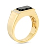 Thumbnail Image 3 of Men's Sideways Rectangular Onyx and 0.10 CT. T.W. Diamond Line Ring in 10K Gold