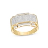 Thumbnail Image 0 of Men's 0.50 CT. T.W. Diamond Layered Geometric Ring in 10K Gold