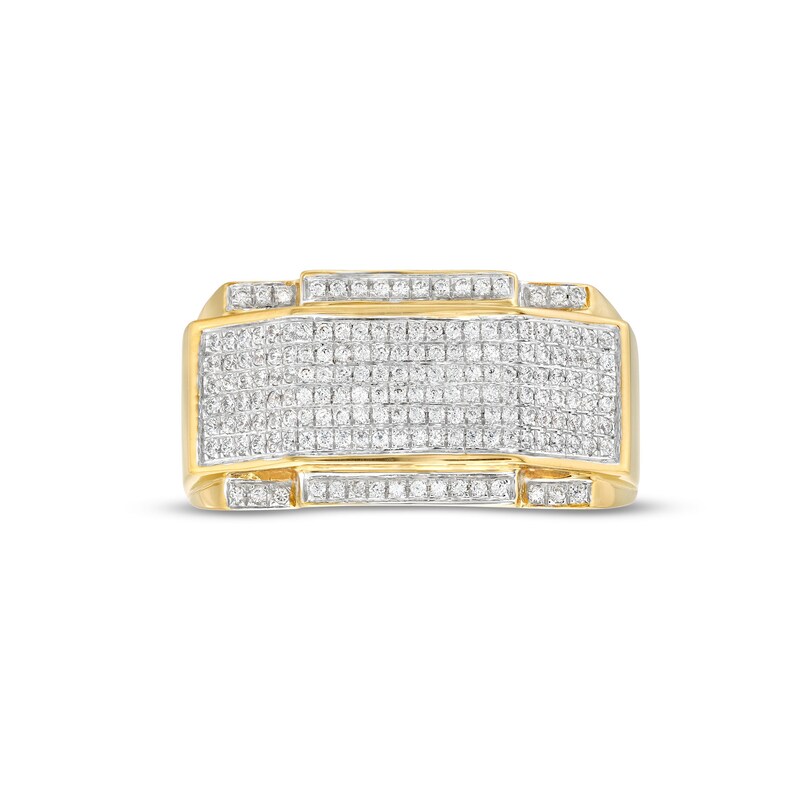 Main Image 4 of 0.50 CT. T.W. Diamond Layered Geometric Ring in 10K Gold