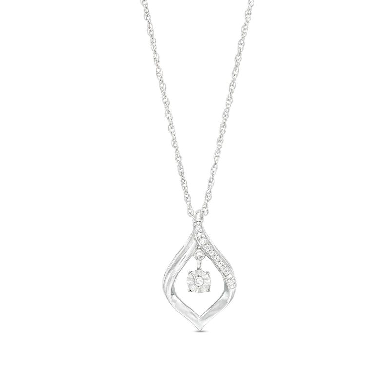 Unstoppable Love™ Diamond Accent Dangle Flame Pendant in Sterling Silver|Peoples Jewellers