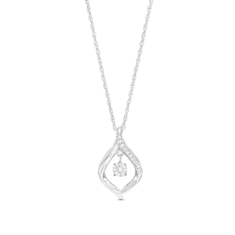 Unstoppable Love™ Diamond Accent Dangle Flame Pendant in Sterling Silver