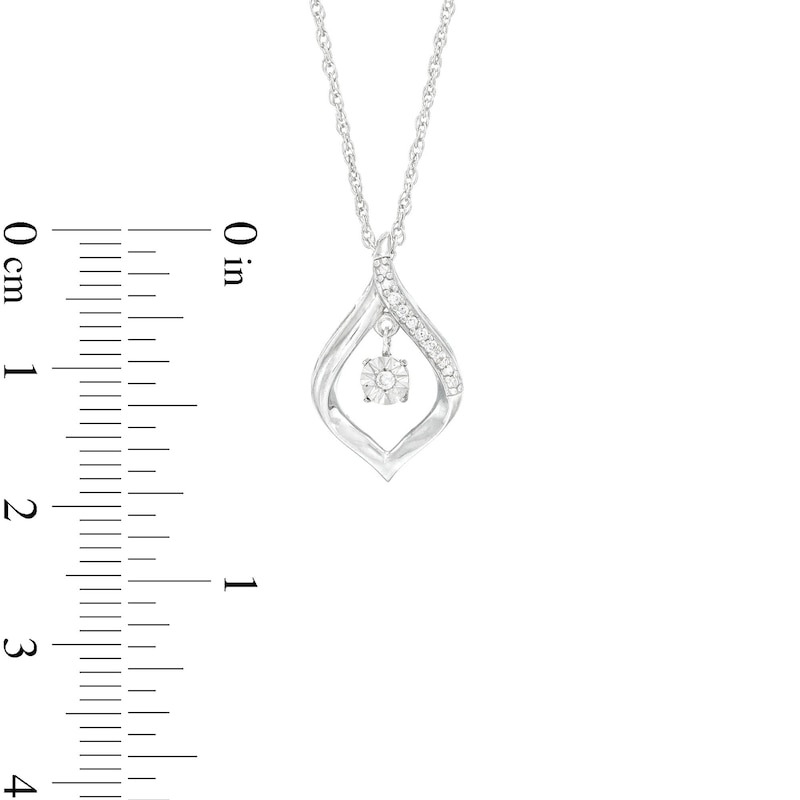 Unstoppable Love™ Diamond Accent Dangle Flame Pendant in Sterling Silver