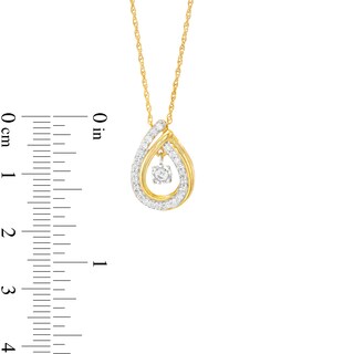 Unstoppable Love™ 0.20 CT. T.W. Diamond Dangle Double Teardrop Pendant in 10K Gold